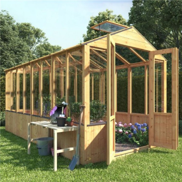 Buy Lincoln Wooden Clear Wall Greenhouse with Opening Roof Vent 12 x 6 Lincoln Wooden Greenhouse BillyOh 4000 Online - Garden Furniture