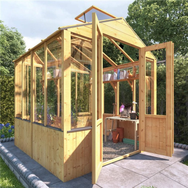 Buy BillyOh 4000 Lincoln Wooden Clear Wall Greenhouse with Opening Roof Vent 6 x 6 Lincoln Wooden Greenhouse Online - Garden Furniture