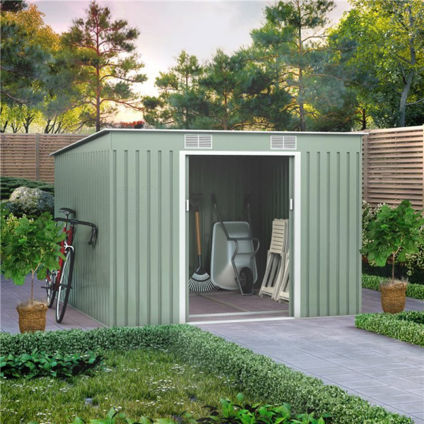 Buy 9x8 Cargo Pent Metal Shed Green BillyOh Online - Sheds