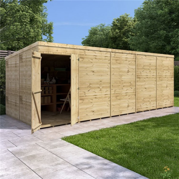 Buy BillyOh Expert Tongue and Groove Pent Workshop PT 20x8 Expert T&G Pent Shed Windowless Online - Sheds