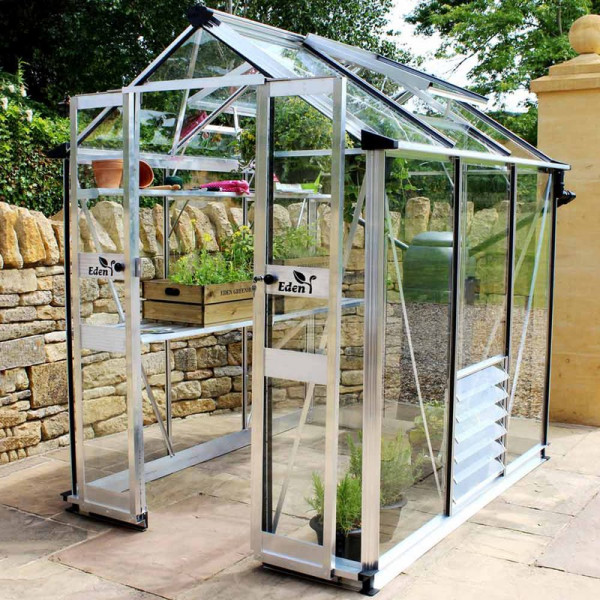 Buy Eden Birdlip 44 Greenhouse Aluminium Online - Green plants & flowering plants